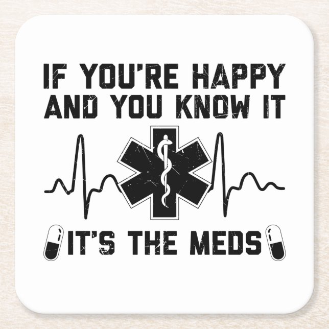 Pharmacy Sayings | Pharmacist Pharmacy Gift Square Paper Coaster (Front)