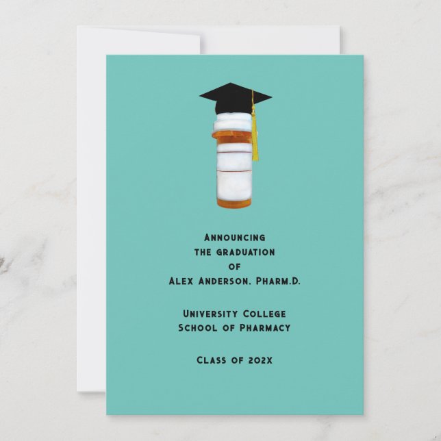 Pharmacy School Graduation Announcement (Front)