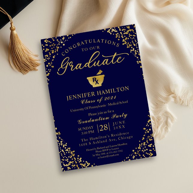 Pharmacy School Graduation Party Invitation (Creator Uploaded)