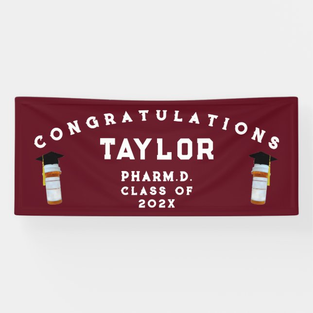 Pharmacy School Graduation Pharmacist Congrats Banner (Horizontal)
