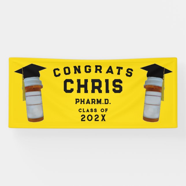 Pharmacy School Graduation Pharmacist Congrats Banner (Horizontal)