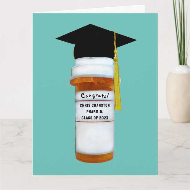 Pharmacy School Pharmacist Graduation Card (Front)