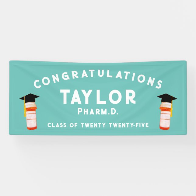 Pharmacy School Pharmacist Graduation Party Banner (Horizontal)