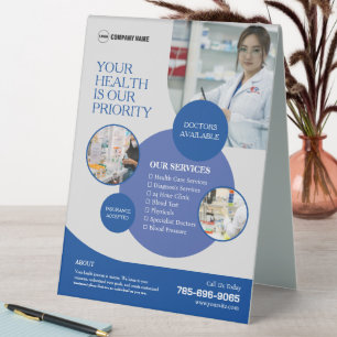 Pharmacy Services Custom Table Tent Sign