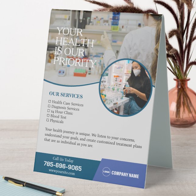 Pharmacy Services Custom Table Tent Sign (In SItu (Table))