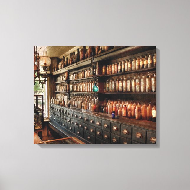 Pharmacy - So many drawers and bottles Canvas Print (Front)