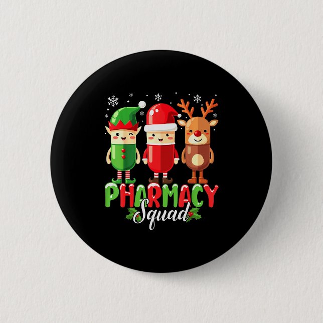 Pharmacy Squad Christmas Costume Funny Lls Pharmac 6 Cm Round Badge (Front)