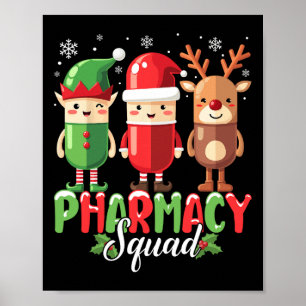 Pharmacy Squad Christmas Costume Funny Pills Pharm Poster