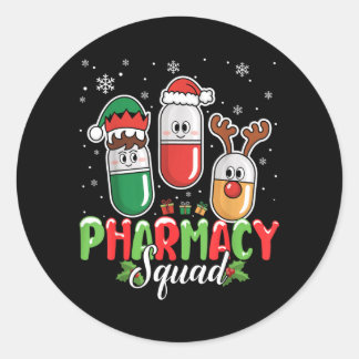 Pharmacy Squad Christmas Costume Reindeer Elf Classic Round Sticker
