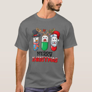 Pharmacy Squad Funny Pills Pharmacist Merry Christ T-Shirt