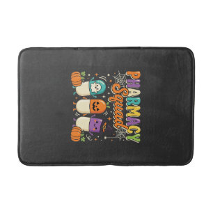 Pharmacy Squad Halloween Ghost Pills Design_1 Bath Mat