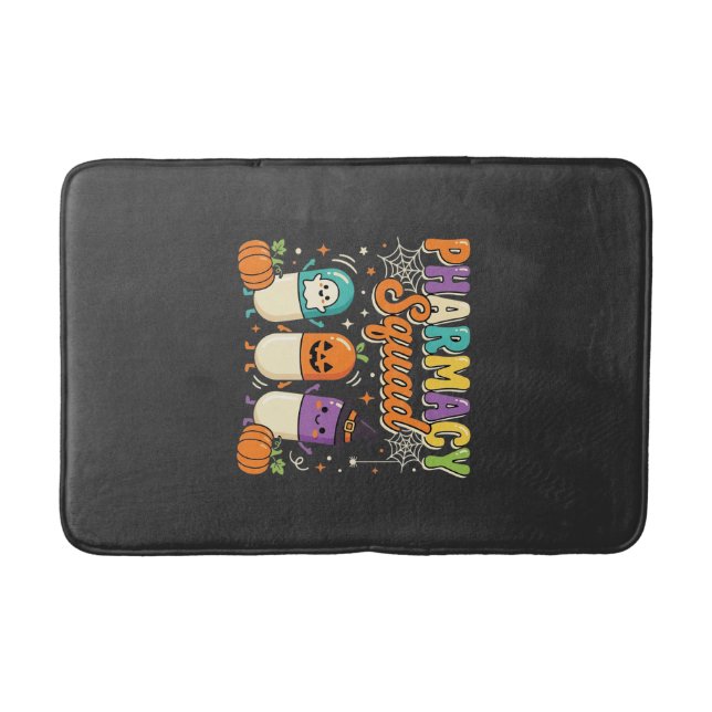 Pharmacy Squad Halloween Ghost Pills Design_1 Bath Mat (Front)