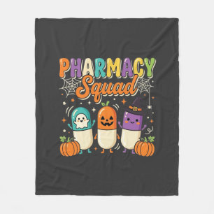 Pharmacy Squad Halloween Ghost Pills Design_1 Fleece Blanket