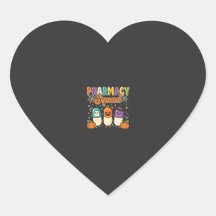 Pharmacy Squad Halloween Ghost Pills Design_1 Heart Sticker