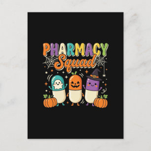 Pharmacy Squad Halloween Ghost Pills Design_1 Postcard
