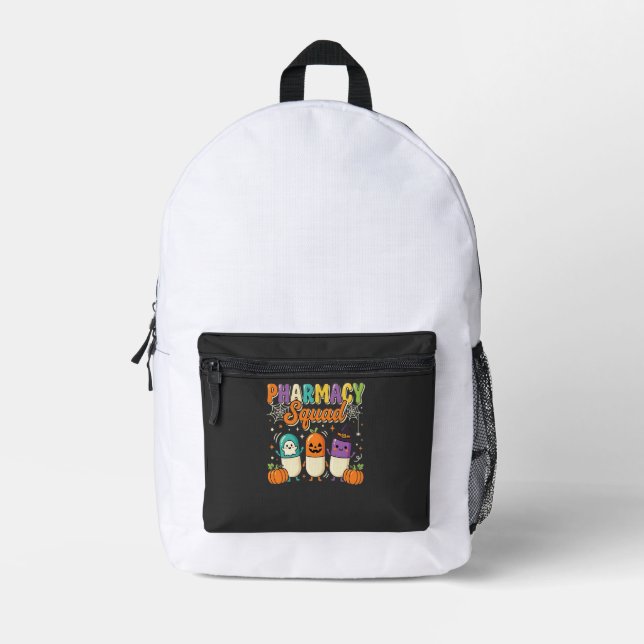 Pharmacy Squad Halloween Ghost Pills Design_1 Printed Backpack (Front)