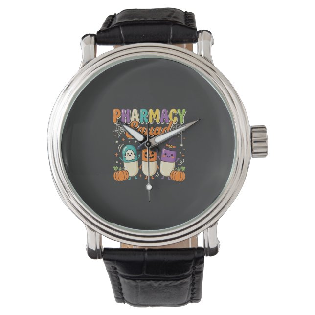 Pharmacy Squad Halloween Ghost Pills Design_1 Watch (Front)