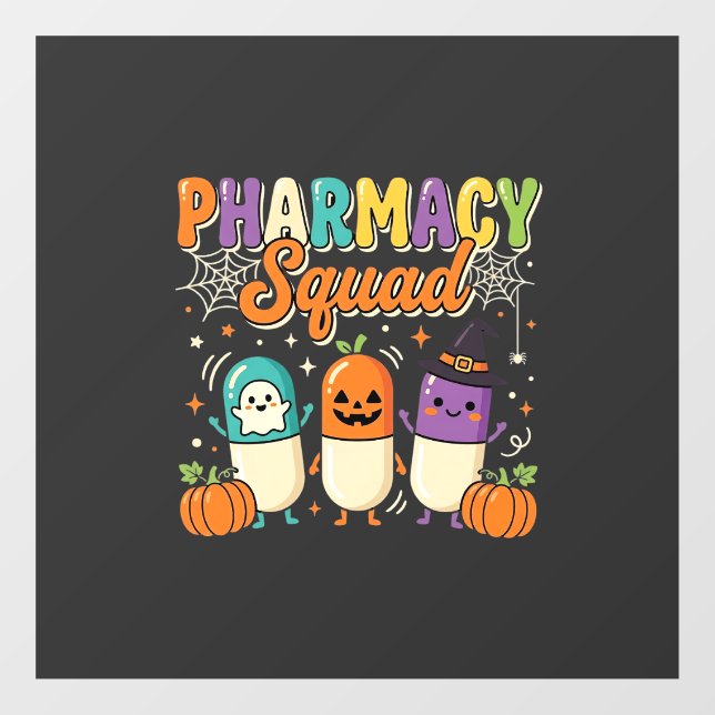 Pharmacy Squad Halloween Ghost Pills Design_1 Window Cling (Sheet)