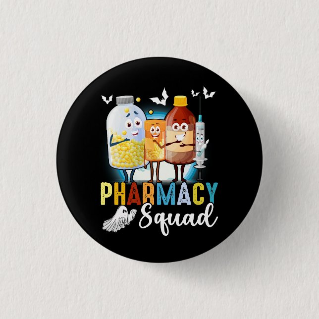 Pharmacy Squad Halloween Pills Of Spooky Pharmacis 3 Cm Round Badge (Front)