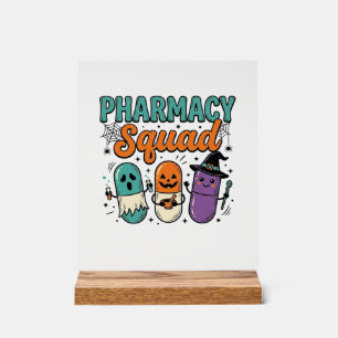 Pharmacy Squad Halloween Vintage Vector Shirt Desi Acrylic Sign