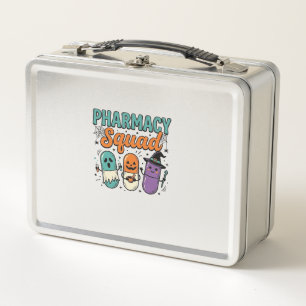 Pharmacy Squad Halloween Vintage Vector Shirt Desi Metal Lunch Box