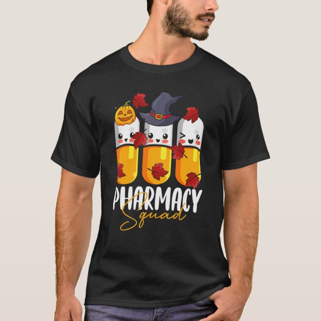 Pharmacy Squad Pharmacist Pumpkin Fall Thanksgivin T-Shirt (Front)