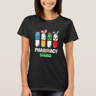 Pharmacy Squad Pharmacy Crew Cute Bunny Egg Happy  T-Shirt