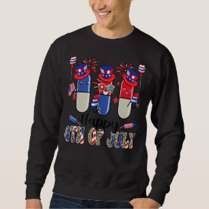 Pharmacy Squad Pills Usa Flag Pharmacist 4th Of Ju Sweatshirt