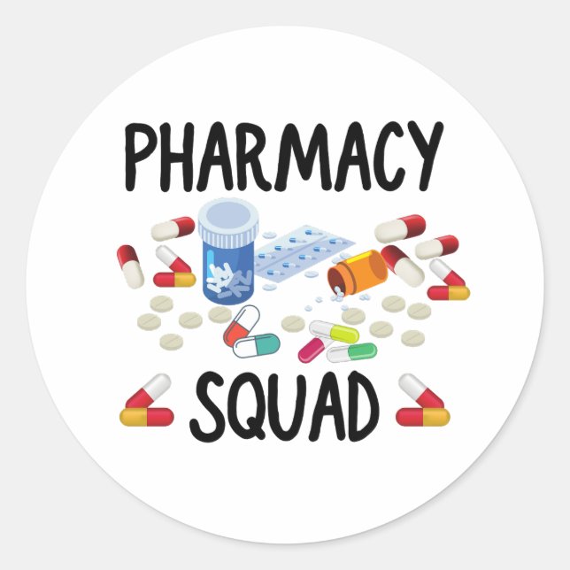 Pharmacy squad T-Shirt Classic Round Sticker (Front)