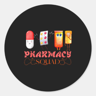 Pharmacy Squad Valentines Cute Lls Pharmacist Phar Classic Round Sticker
