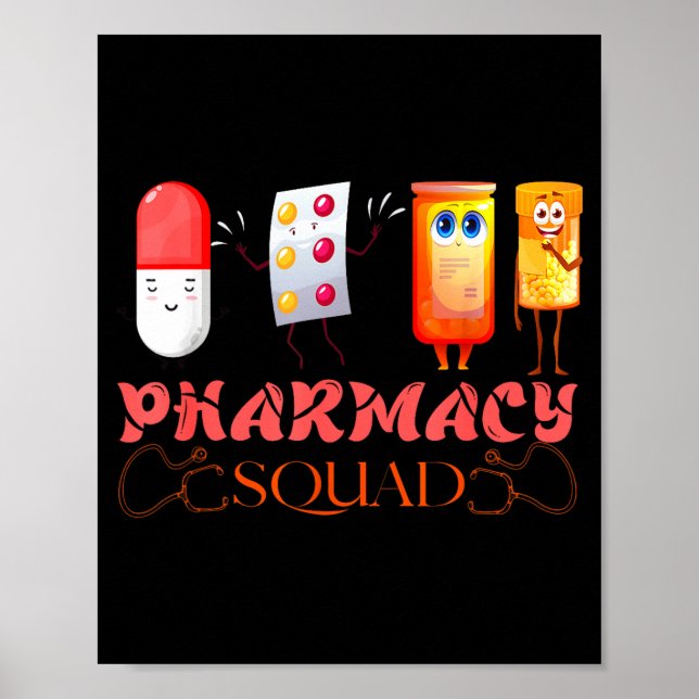 Pharmacy Squad Valentines Cute Lls Pharmacist Phar Poster (Front)