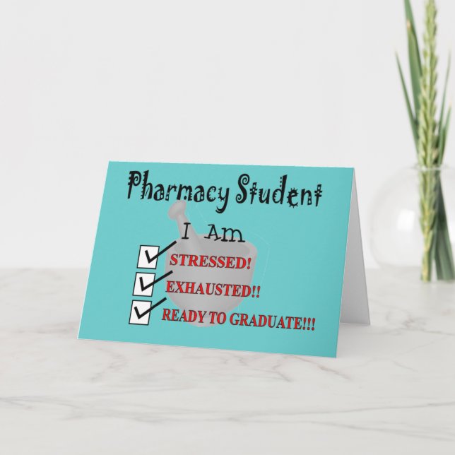Pharmacy Student "Ready To Graduate!!!" Card (Front)