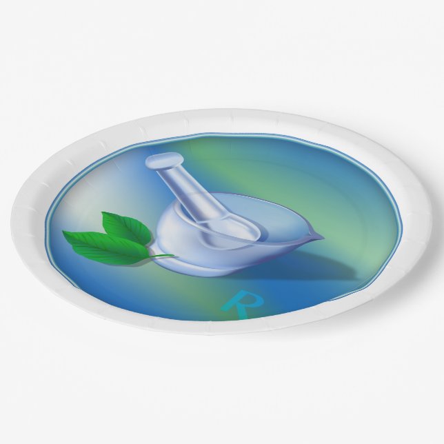 Pharmacy Symbol Paper Plate (Angled)