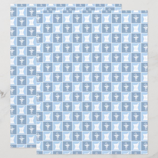 Pharmacy Symbol Pattern Scrapbook Paper (Front/Back)