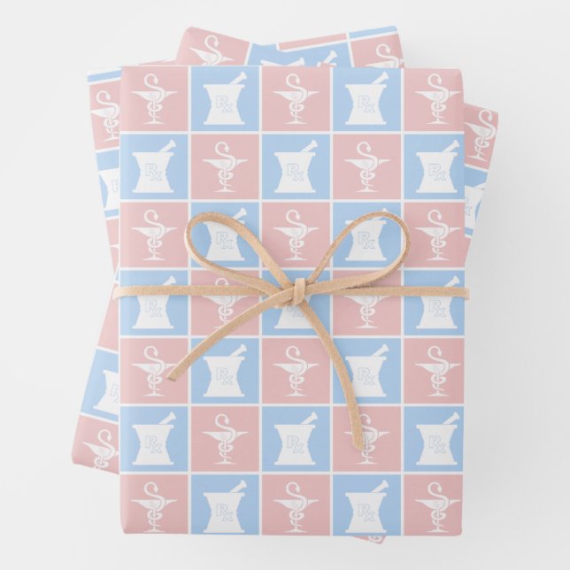 Pharmacy Symbol | Pharmacist Pharmacy Tech Pattern Wrapping Paper Sheet (In situ)