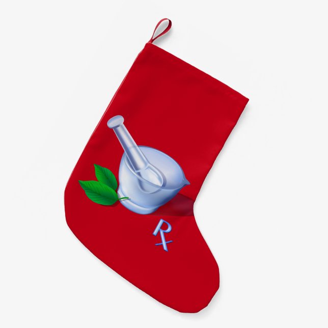 Pharmacy Symbol Small Christmas Stocking (Front (Hanging))