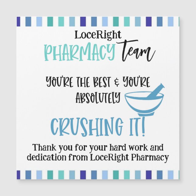 Pharmacy team thank you (Front)