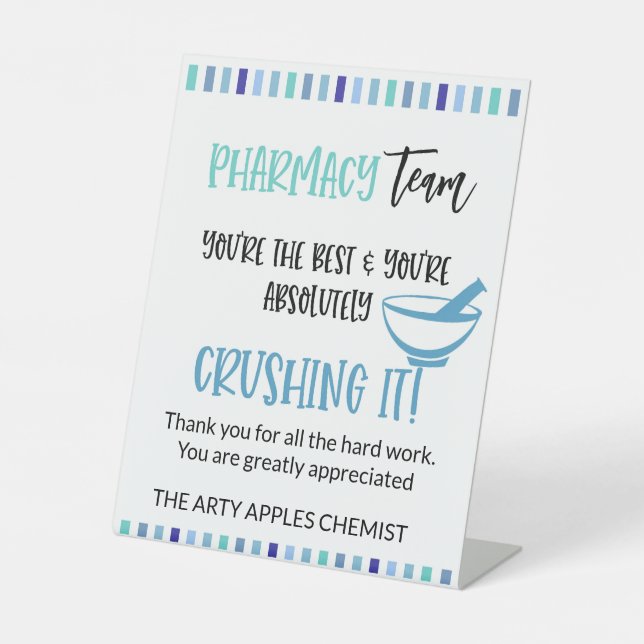 Pharmacy team thank you pedestal sign (Front)