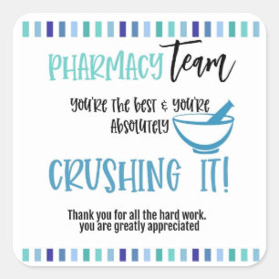 Pharmacy team thank you square sticker