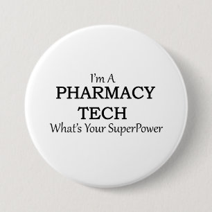 PHARMACY TECH 7.5 CM ROUND BADGE