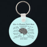 Pharmacy Tech "Atlas of Pharmacy Tech Brain" Key Ring<br><div class="desc">Hilarious Pharmacy Tech Gifts,  "Atlas of a Pharmacy Tech's Brain",  thoughts of pharmacy technician's everywhere.</div>