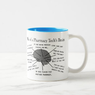 Pharmacy Tech "Atlas of Pharmacy Tech Brain" Two-Tone Coffee Mug