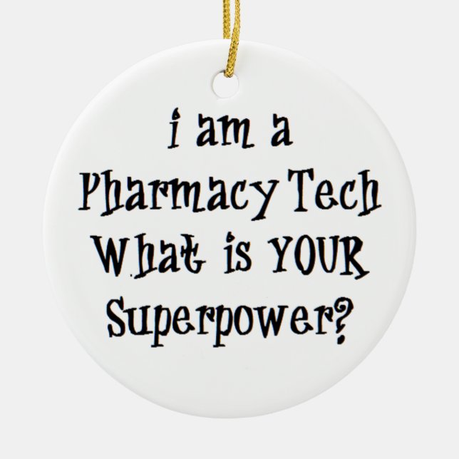 pharmacy tech ceramic tree decoration (Front)