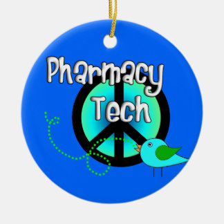 Pharmacy Tech Christmas Ornament Peace Sign