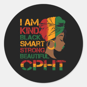 Pharmacy Tech Cpht African American Black History Classic Round Sticker
