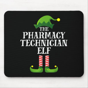 Pharmacy Tech Elf Matching Family Group Christmas Mouse Mat