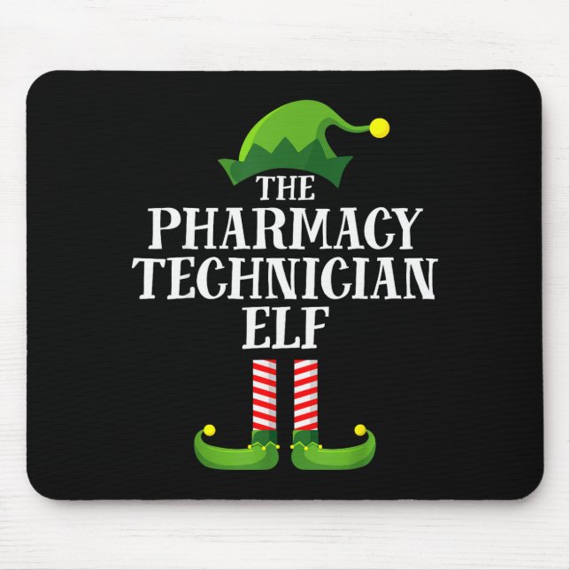 Pharmacy Tech Elf Matching Family Group Christmas  Mouse Mat (Front)