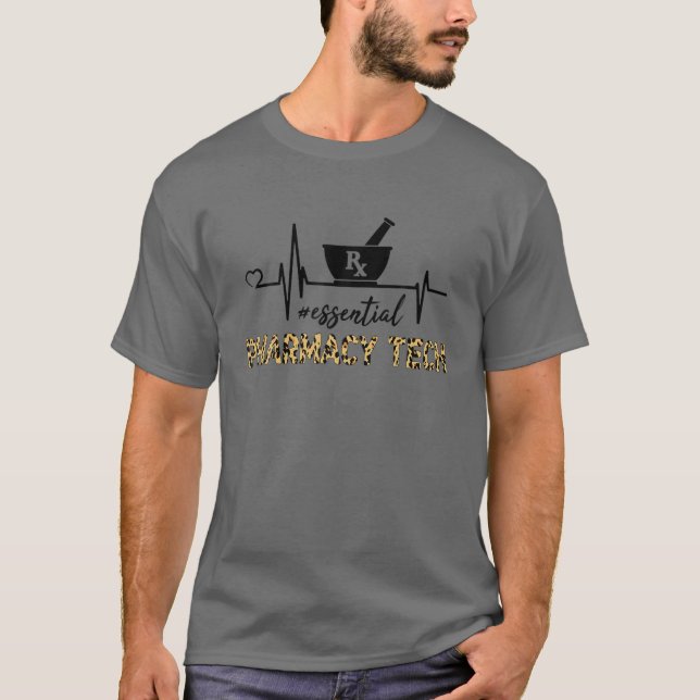Pharmacy Tech Essential - Pharmacy Tech Heartbeat T-Shirt (Front)