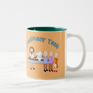 Pharmacy Tech Gifts Stick People Design Two-Tone C Coffee Mug