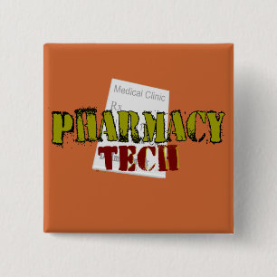 Pharmacy Tech Gifts With Prescription Design 15 Cm Square Badge
